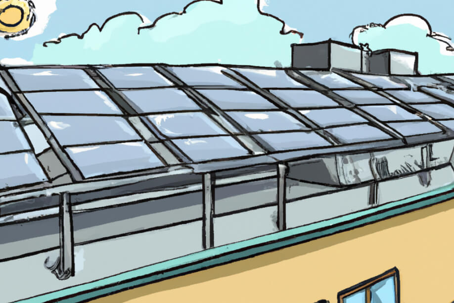 Photovoltaik aufgeständert auf Firmendach