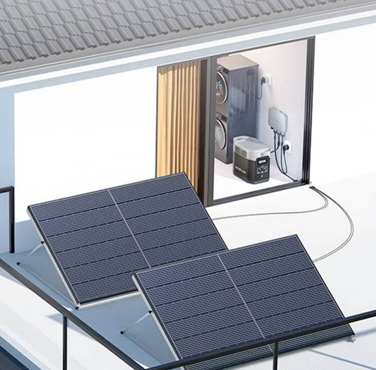 Abbildung EcoFlow PowerStream Balkonkraftwerk 0% VAT, Mikrowechselrichter und 400W starre Monokristalline Solarpanele × 2, WLAN App-Steuerung, kompatibel mit Allen tragbaren EcoElow Powerstation und Smart Plug